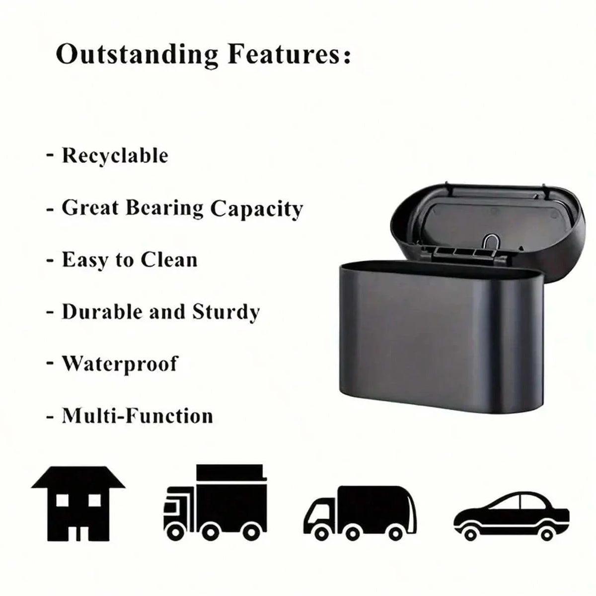 TrashGuard Pro: Premium Quality Car Organizer with Lid